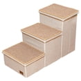 thumbnail image 1 of S SERENABLE 3 Tier Dog Stairs with Storage Compartments Scratch Resistant Older Cat Ramp Beige, 1 of 9