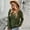 Army Green, variant on U.Vomade New Ladies Sweater Fashion Versatile V-Neck Long Sleeve Pullover Solid Color Loose Casual Knit Sweater Women's Top