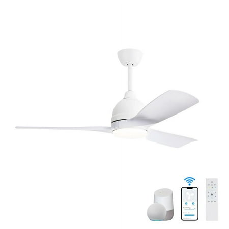 

54 Inch Indoor ABS Ceiling Fan With 6 Speed Remote Control Dimmable Reversible DC Motor For Living Room