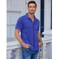 thumbnail image 5 of COOFANDY Mens Wrinkle Free Button Down Shirts Short Sleeve Untucked Shirts Casual Summer Shirt, 5 of 10