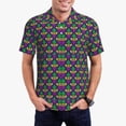thumbnail image 3 of Balery Mardi Gras Carnival3 Printed Men’s Short Sleeve Polo Shirt, Midweight Men's Shirt,Golf Polo shirts -Medium, 3 of 9