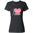 thumbnail image 3 of Inktastic Let's Go to Paris with Pink Heart and Eiffel Tower Women's T-Shirt, 3 of 5
