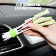thumbnail image 4 of 3-in-1 Car Vent Cleaning Brush - Double-Sided Microfiber & Bristle Tool for Vents, Dashboards & Auto Interior, 16.5cm Ergonomic Handle, White, 1pc, 4 of 6