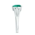 thumbnail image 3 of Rosec Jewels Designer Split Shank Ring with Lab Created Emerald and Diamond for Women (8 mm), 925 Sterling Silver, US 9.00, 3 of 9