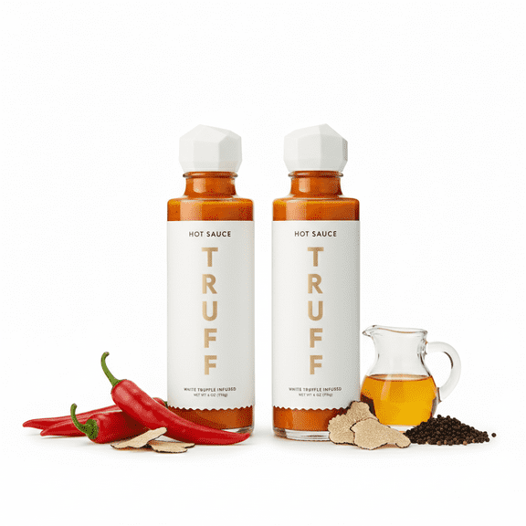 TRUFF White Truffle Hot Sauce - Gourmet Luxury Condiment, Medium Heat, Pack of 2, Habanero, Elijah’s spicy hot sauce, Hot Sauce, Best Lava Hot Sauce