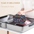 thumbnail image 3 of FORMRS Makeup Bag Travel Cosmetic Organizer for Women Fold Flat Zipper Pouch with Handle, Red White Stars, 3 of 8