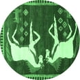 thumbnail image 1 of Ahgly Company Indoor Round Animal Emerald Green Traditional Area Rugs, 7' Round, 1 of 4