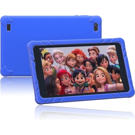 SGIN Kids Tablets 8 inch Android 12, 2GB RAM 32GB ROM Kid Learning Tablets, 800 x 12800 IPS Eye Protection Screen Display Tablet for Children, Wifi Camera, Come with Silicone Protective Case