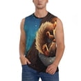thumbnail image 2 of Lsque Squirrel Sleeping In Tree Print Men's Cotton Blend Sleeveless Muscle Shirts (S-3XL)- Moisture Wicking, Odor Protection, UPF 30+,Small, 2 of 8