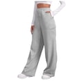 thumbnail image 6 of BODOAO Cargo Sweatpants for Women Wide Leg Cargo Pants High Waisted Sweats Pants with Pockets Drawstring Baggy Joggers Pants Ladies' Sweatpants Sweatpants High Waist Yoga Sports Belt Pocket Grey M, 6 of 8