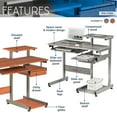 thumbnail image 3 of Techni Mobili Complete Computer Workstation Desk, Scratch Resistant Steel Legs, Woodgrain RTA-2706A-WG01, 3 of 10