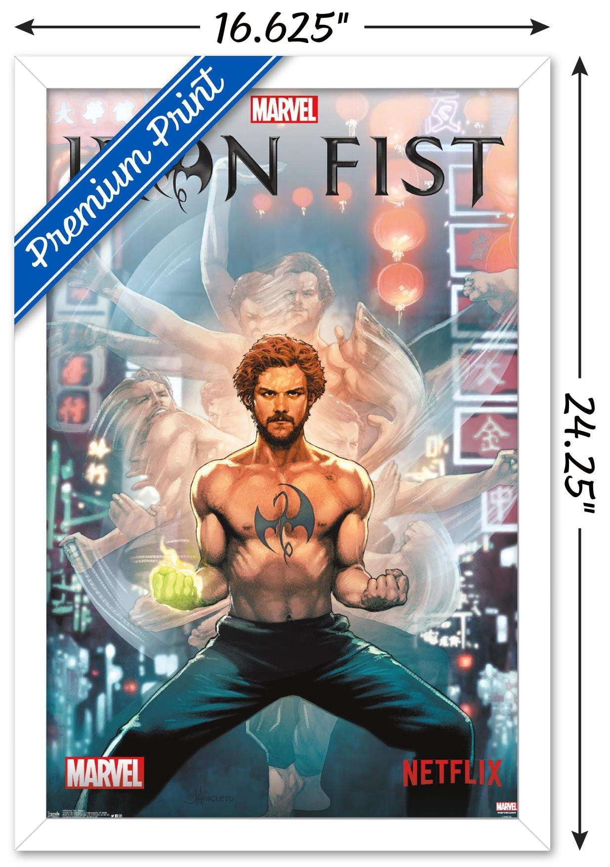 Marvel Comics TV - Iron Fist - Stance Wall Poster, 14.725" x 22.375", Framed