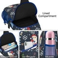 thumbnail image 4 of Sling Backpack,Dark Blue Christmas Santa Pattern Sling Bag with Water Bottle Holder,Waterproof Sling Bag for Men/Women with Headphone Jack for Hiking,Travel, 4 of 6