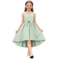 thumbnail image 7 of Miluxas Girls Dresses Summer Ruffle Sleeve Mesh A Line Casual Party Dresses Belted Dress Green 5-6 Years, 7 of 7