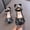 X-155Black, variant on YMNXA Children Baby Girls Sandals Pearl Rhinestones Shining Soft Sole Flat Sole Non Closed Toe Comfortable Fashion Performance Dance Shoes For Party Wedding,Black,6-12 Months