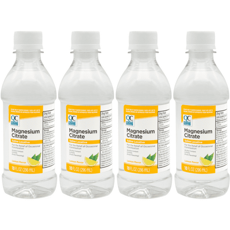 4 Pack Quality Choice Magnesium Citrate Liquid Laxative - Constipation Relief Oral Solution - Lemon Flavor 10oz Each