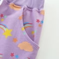 thumbnail image 3 of MXIEZI 2-8 Years Kids Shorty Shorts for Toddler Girls Cartoon Rainbow Printed Shorts Kids Elastic Waist Shorts Pants, 3 of 8