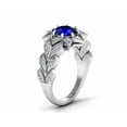 thumbnail image 3 of HeartsAndYou 2.5ct Natural Sapphire & Diamond Flower Leaves Engage Ring 14k SOLID White Gold, 3 of 9