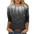 thumbnail image 2 of Neewe 3/4 Length Sleeve Womens Tops Casual V Neck Shirts Soft Basic Tees Business Work Blouses, 2 of 9