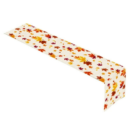 

Baiwo Table Runner Exquisite Pattern Non-Fading Wear Resistant Bright Color Multipurpose Decorative Cotton Linen Halloween Maple Leaf Pumpkin Printed Table Runner for Dining Room