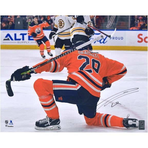 Leon Draisaitl Edmonton Oilers Autographed 16" x 20" Goal Celebration Photograph - Fanatics Authentic Certified