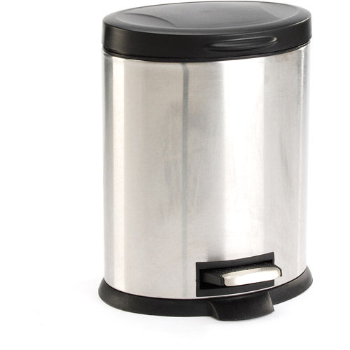 Mainstays Round 1.3Gallon Trash Can, Stainless Steel