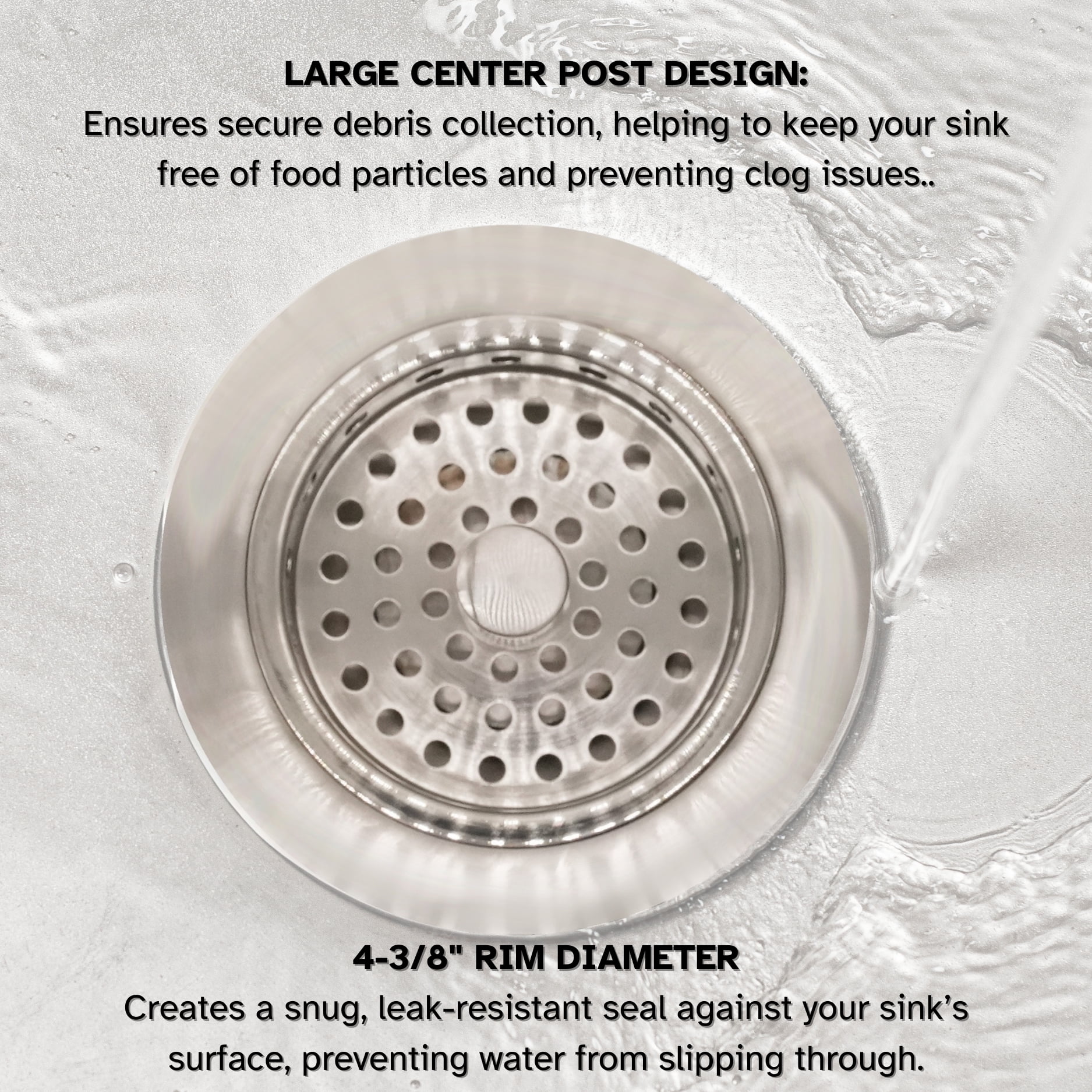 Westbrass COMBO PACK 3-1/2" Wing Nut Style Sink Strainer and Extra-Deep Waste Disposal Trim, Stainless Steel