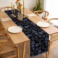 thumbnail image 3 of Farmhouse Country Table Runner - 108 Inch Long Vintage Black French Garden Horse Swan Cotton and Linen Blended Dress Scarves Farmhouse Table Runner for Kitchen Dining, Coffee Table, 13" x 108", 3 of 8