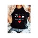 thumbnail image 1 of Valentine's Day Women's MTV-Inspired Leopard Print Casual T-Shirt - "Lashes & Coffee Love" Graphic, Camisetas para mujer, lindas camisetas con estampado gráfico, de manga corta, estilo casual, para ve, 1 of 8