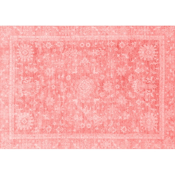 Ahgly Company Machine Washable Indoor Rectangle Oriental Red Traditional Area Rugs, 3' x 5'