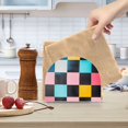 thumbnail image 2 of Yayeee Napkin Holder for Table Kitchen Paper Tissue Organization, Pink Checkered Pattern, 2 of 8