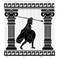thumbnail image 3 of Ambesonne Retro Shower Curtain, Warrior Ready Attack, 69"Wx75"L, Black White, 3 of 3