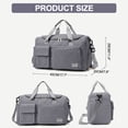 thumbnail image 4 of DAKIMOE Travel Duffle Bag for Women Men, Weekender Overnight Bags Carry on Gym Bag with Wet Pocket/Adjustable Strap/Shoe Compartment, Foldable Waterproof Duffel Tote for Plane Sports Dance, Gray, 4 of 10
