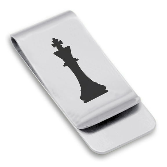 Stainless Steel King Chess Piece Classic Slim Money Clip Credit Card Holder