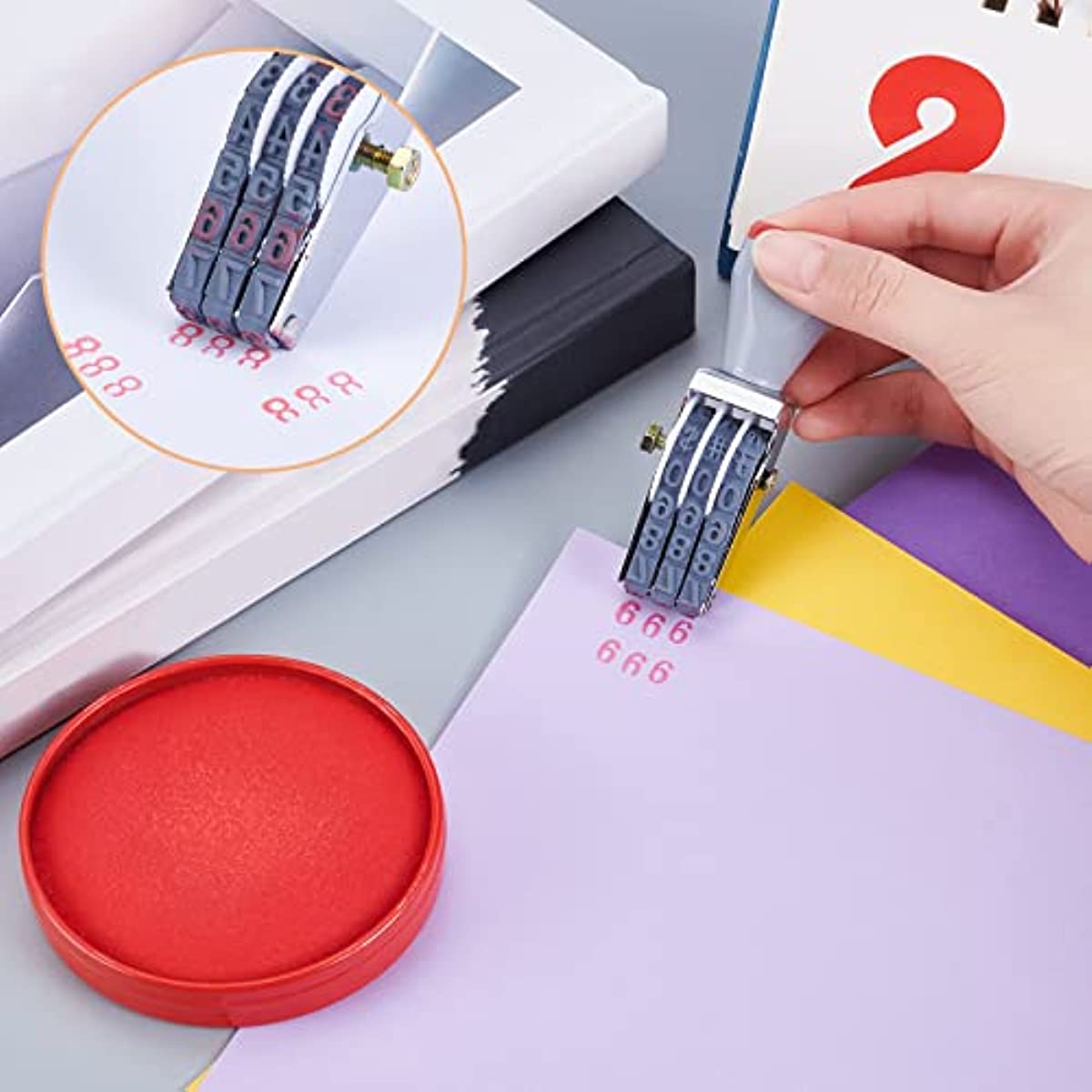 Pcs Rubber Number Roller Stamps, Digits Adjustable Personalized Symbol  Stamps Date Stamp Rolling Wheel Stamp Multi-Function DIY Scrapbooking  Roller Stationery Office Business Stamps