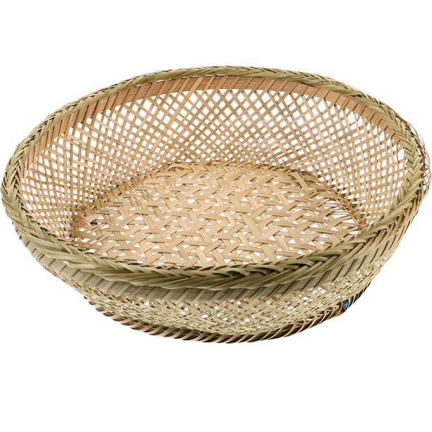1 cesta de almacenamiento tejida de bambú para el hogar (verde oliva)