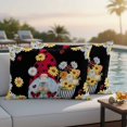 thumbnail image 4 of Black Gnomes Daisy Outdoor Waterproof Pillow Covers, Pastoral Country Garden Floral Decorative Rectangle Throw Pillowcase Sofa Cushion Sham for Patio/Couch/Chair, 20"x12" 2 Pack, 4 of 8