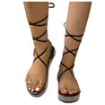 thumbnail image 2 of IUJSOY Sandales Gladiateur à Lacets à Brides pour Femmes Été Décontracté Bande Transparente Strass Sandale Plateforme, 2 of 6