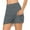A-Grey196, variant on Ttongbb Skirts Women Elastic Solid Color High Waist Satin Midi Flowy Side Split Skirt With Built-In Liner Sporty Running Skirts