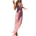 thumbnail image 2 of VISgogo Vestido sin mangas para mujer con estampado de flores, encaje de retazos con cuello en V tipo largo ropa de verano VISgogo  moda, 2 of 9