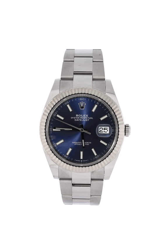 Pre-Owned Oyster Perpetual Datejust Automatic Watch Stainless Steel and White Gold 41 By Rebag