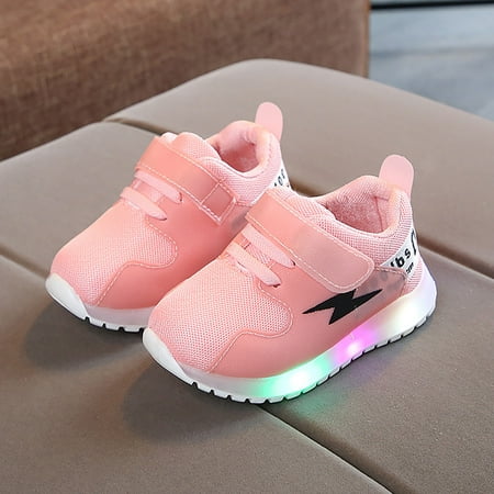 

Cathalem 7m Toddler Boy Shoes Children Kids Girls Boys LED Light Luminous Shoes Sport Shoes Glittery Shoes Pink 2.5 Years