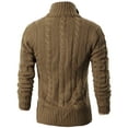 thumbnail image 4 of H2H MENS HIGH NECK TWISTED KNIT CARDIGAN SWEATER WITH BUTTON DETAILS BEIGE US S/ASIA M (KMOCAL020), 4 of 6