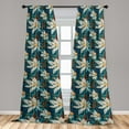 thumbnail image 2 of Watercolor Floral Window Curtains, Abstract Daffodils in Surreal Painting Style Garden of Art, Lightweight Decor 2-Panel Set with Rod Pocket, Pair of - 28"x95", Dark Teal Burnt Orange, by Ambesonne, 2 of 3