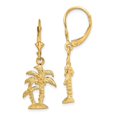 thumbnail image 1 of FB Jewels 14K Yellow Gold 3D Double Palm Trees Leverback Earrings Textured, 1 of 3