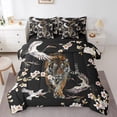 thumbnail image 1 of Tiger Bed in a Bag Twin 7 Pieces,Japanese Style Crane Cherry Flower Comforter Set Reversible African Big Cat Design,Ultra Soft & Breathable Bedding Sets with Comforter,Sheets,Pillowcases & Shams, 1 of 5