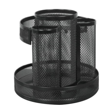 UPC: 0087547200223 | Universal Metal Mesh Rotating Desktop Organizer 6 1/2 x 6 1/5 Black 20022