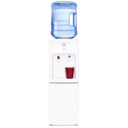 Best Choice Products 5-Gallon Top Loading Bottle Hot Cold Water Cooler Dispenser w/ 2 Safety Switches, Storage Cabinet, Durable Frame - White