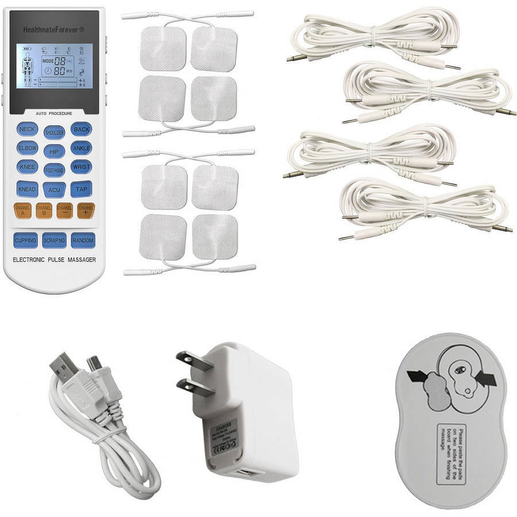 HealthmateForever YK15AB TENS unit EMS Muscle Stimulator 4 outputs 15 modes  Handheld Electrotherapy device  Electronic Pulse Massager for  Electrotherapy Pain Management Pain Relief Therapy: Chosen by Sufferers of  Tennis Elbow, Carpal