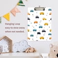 thumbnail image 6 of Plastic Clipboard Acrylic Hanging Clip Board with silver Low Profile Office School Supplies 12.5x9 Cute Cars and Triangles, 6 of 9